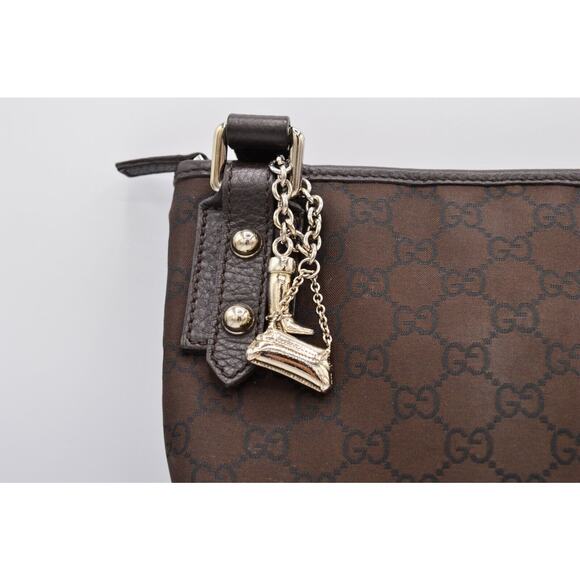 Gucci Monogram Jolicouer Charm Messenger Crossbody Purse Authentic Dark Brown - Picture 3 of 11